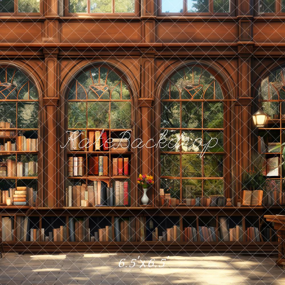 Kate Back to School Book Library Window Backdrop Designed by Chain Photography - Kate Backdrop AU