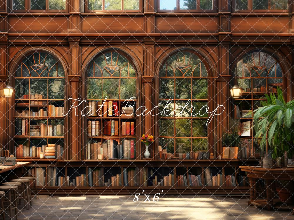 Kate Back to School Book Library Window Backdrop Designed by Chain Photography - Kate Backdrop AU