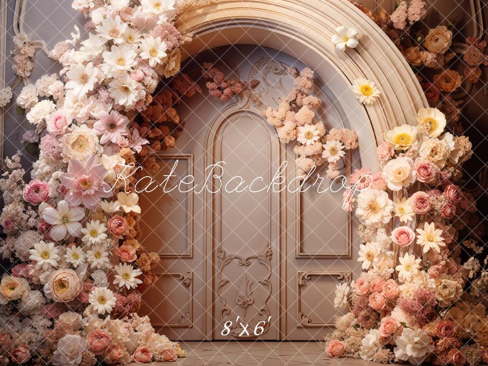 Kate Spring Flowers Arched Door Backdrop Designed by Emetselch - Kate Backdrop AU