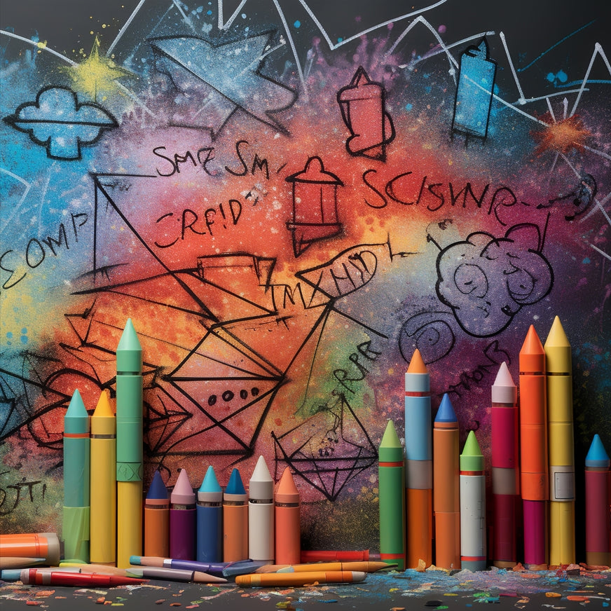 Kate Back to School Doodle Crayons Backdrop Designed by Emetselch