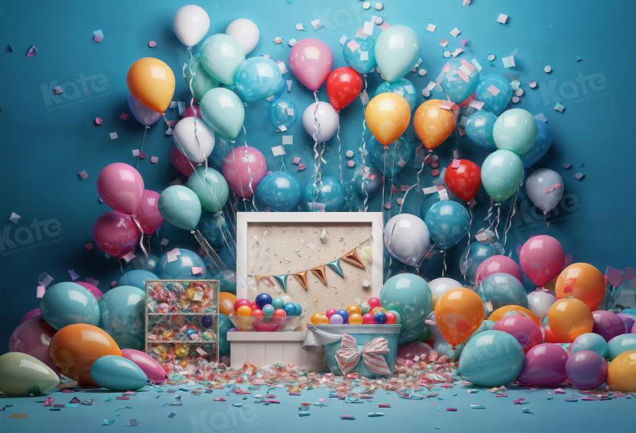 Kate Balloon Party Birthday Backdrop Cake Smash for Photography - Kate Backdrop AU