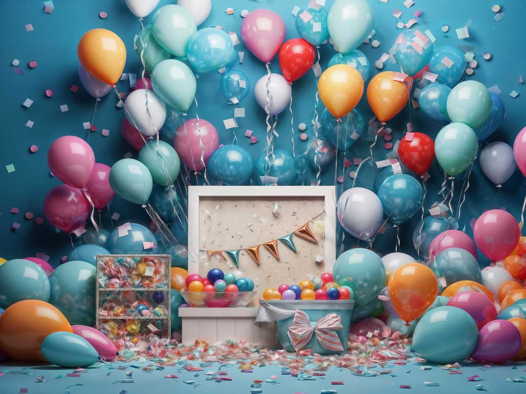 Kate Balloon Party Birthday Backdrop Cake Smash for Photography