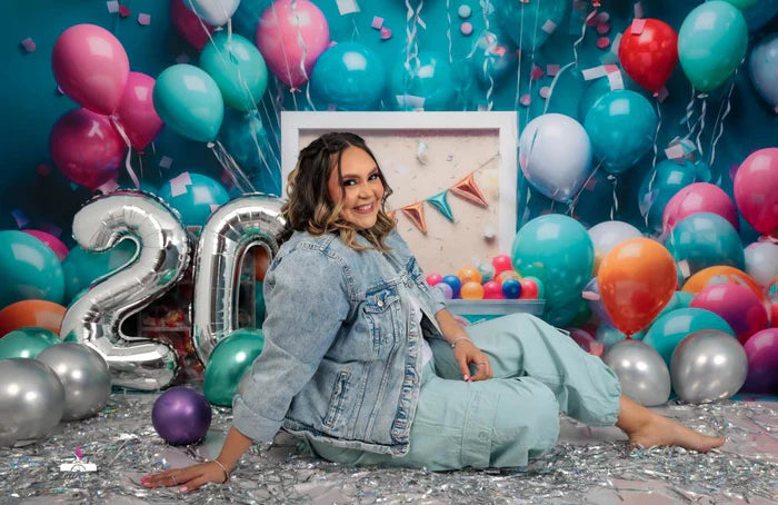 Kate Balloon Party Birthday Backdrop Cake Smash for Photography - Kate Backdrop AU