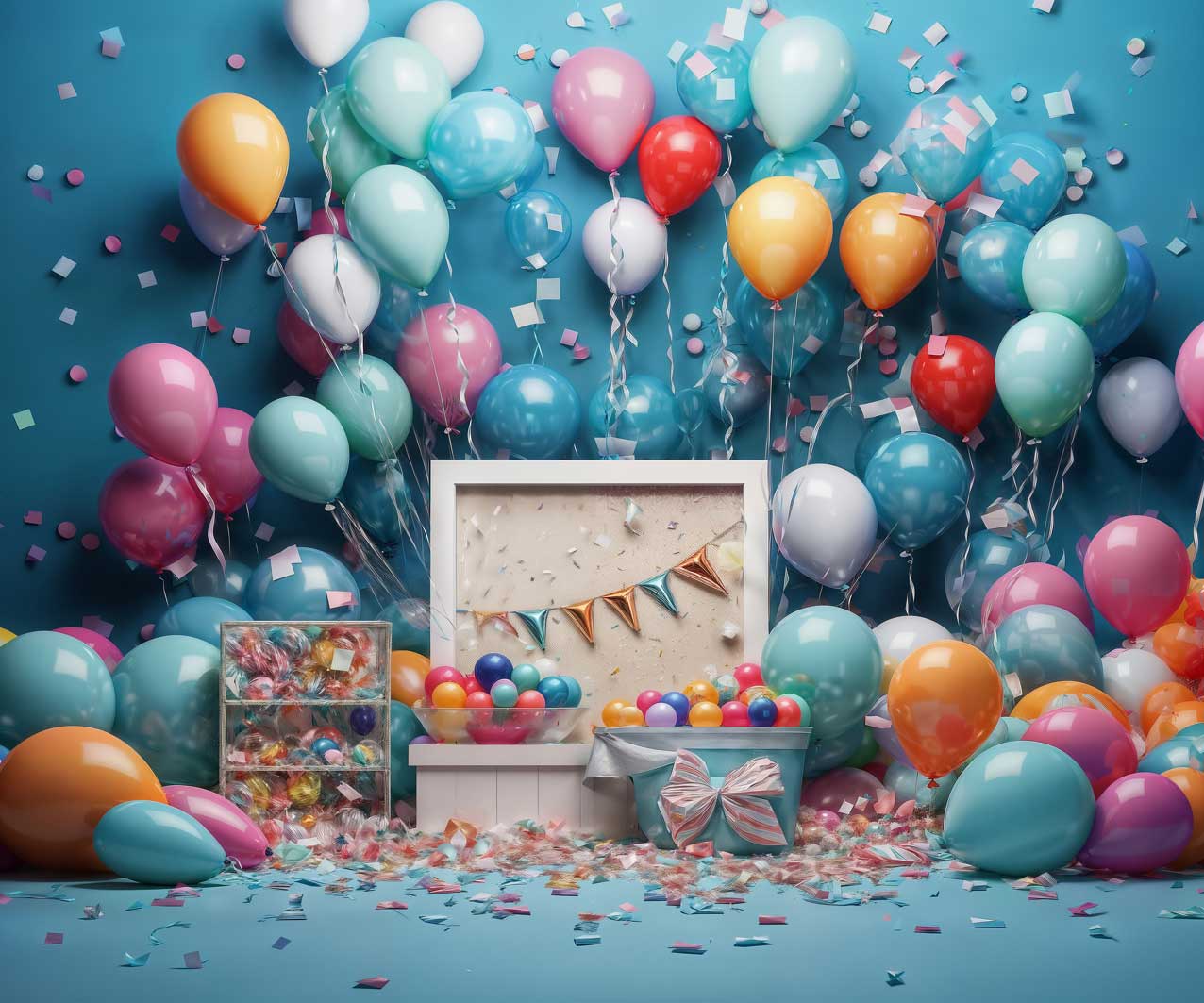 Kate Balloon Party Birthday Backdrop Cake Smash for Photography