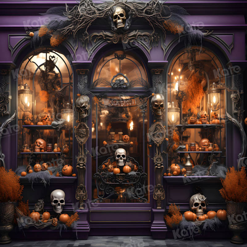 Kate Halloween Purple Store Backdrop Skeleton Hand for Photography