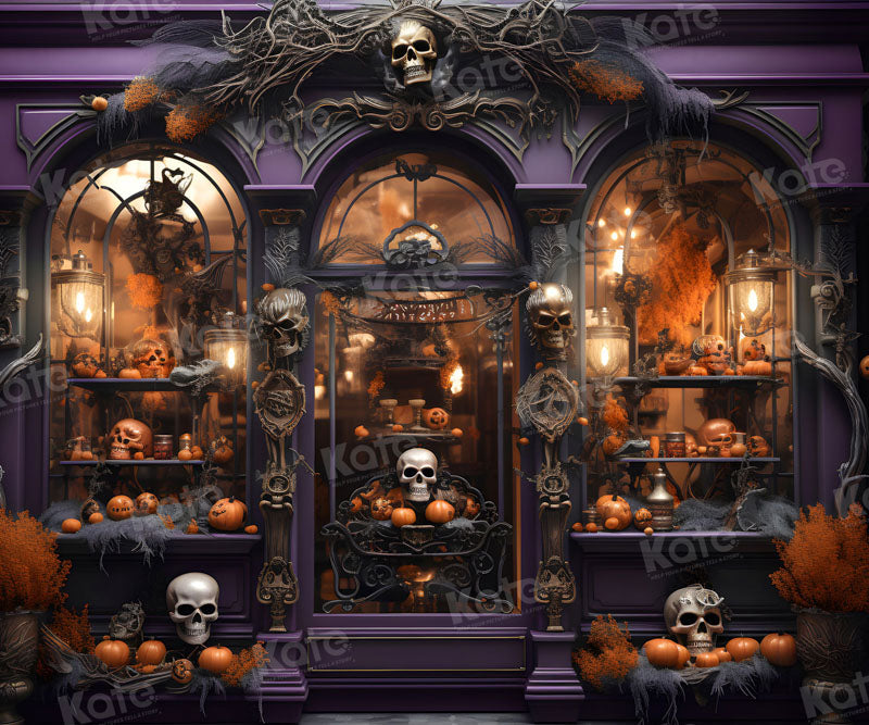 Kate Halloween Purple Store Backdrop Skeleton Hand for Photography