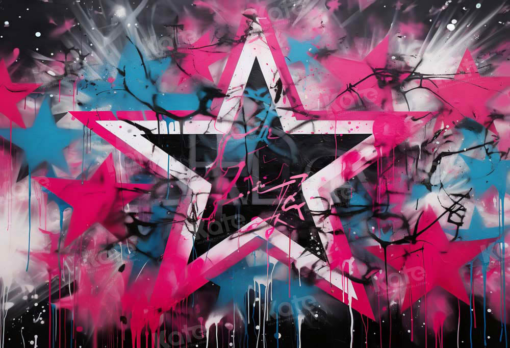 Kate Graffiti Star Stage Wall Backdrop Designed by Chain Photography - Kate Backdrop AU