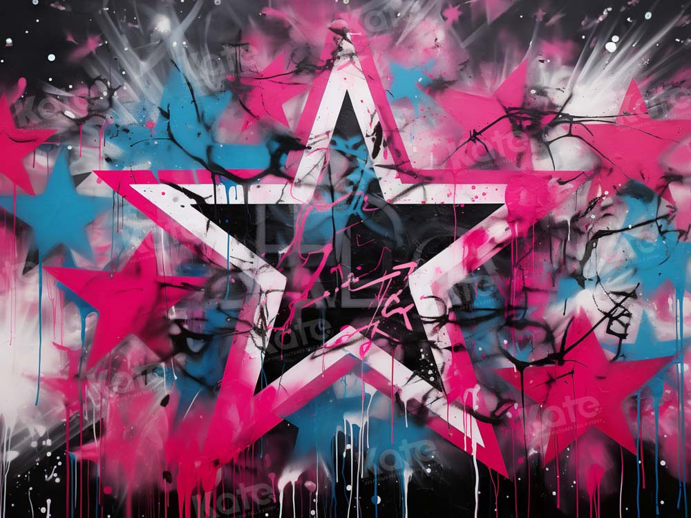 Kate Graffiti Star Stage Wall Backdrop Designed by Chain Photography - Kate Backdrop AU