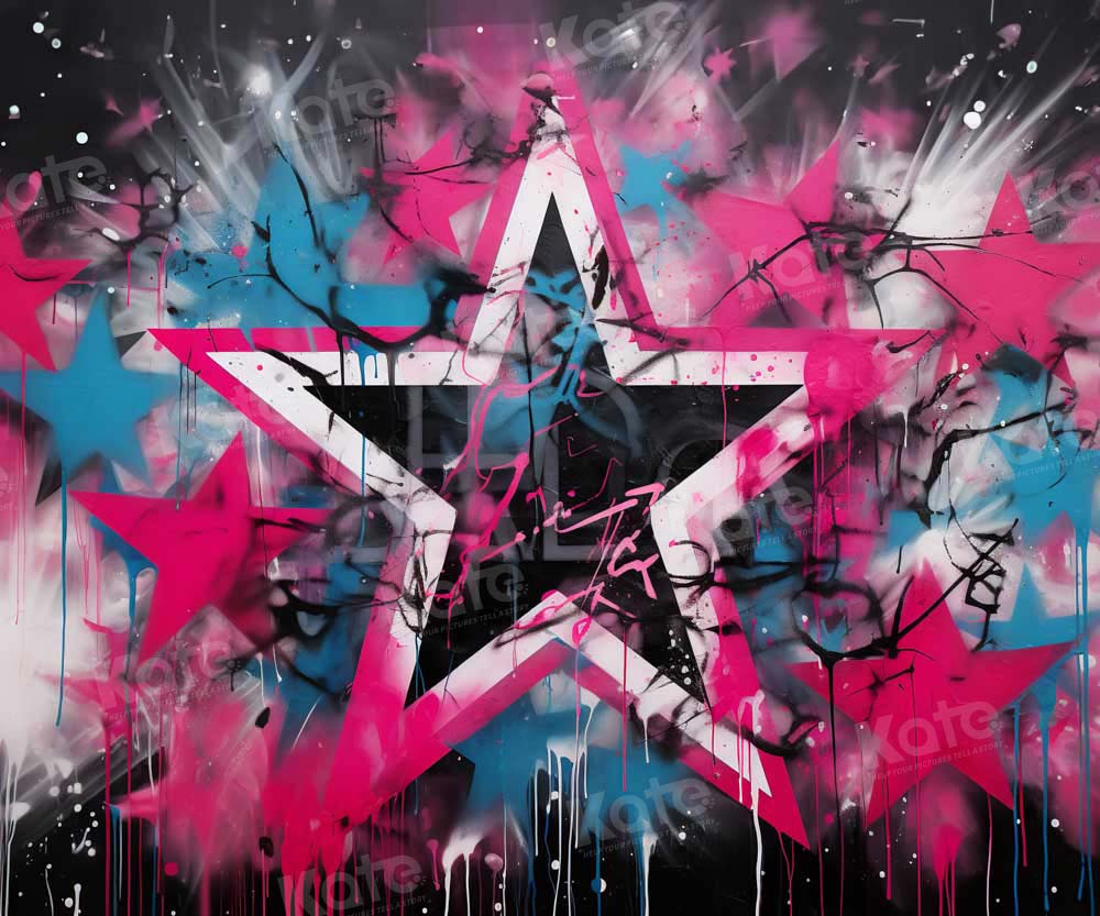 Kate Graffiti Star Stage Wall Backdrop Designed by Chain Photography - Kate Backdrop AU