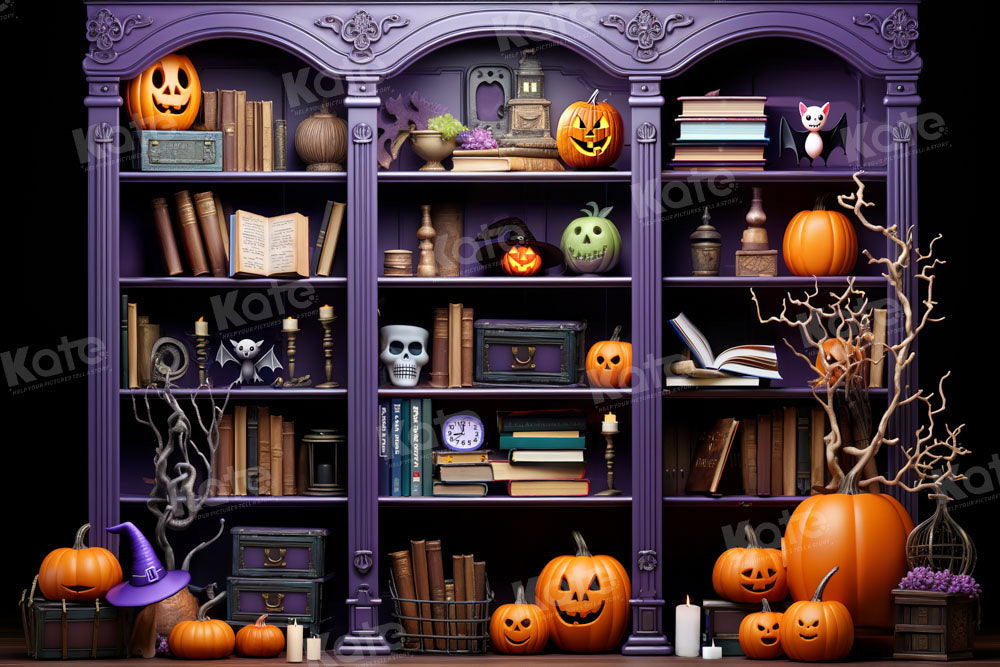 Kate Halloween Bookshelf Backdrop Designed by Emetselch