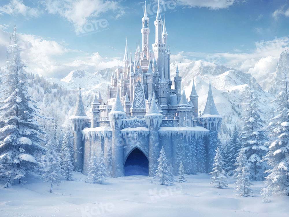Kate Winter Ice Frosted World Castle Backdrop Designed by Chain Photography - Kate Backdrop AU