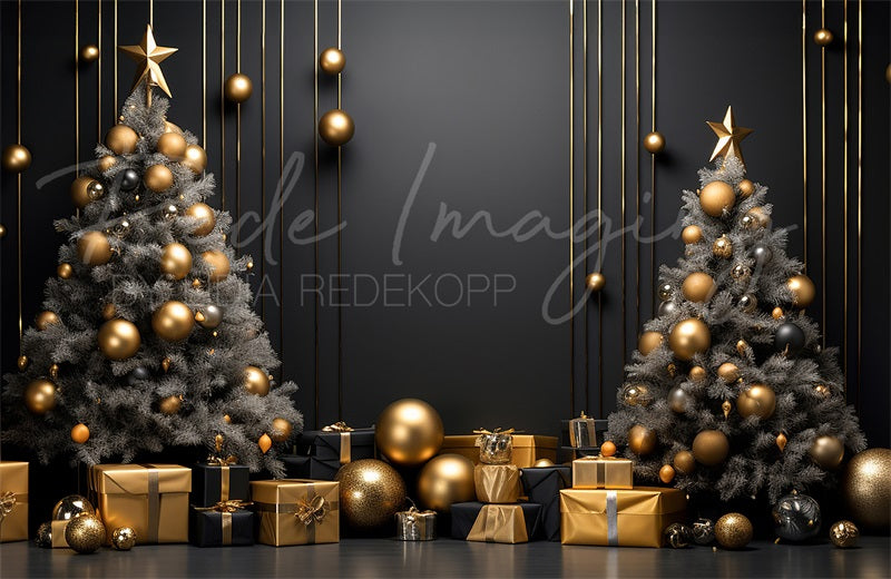 Kate Dark Christmas Tree and Wall Backdrop Designed by Lidia Redekopp - Kate Backdrop AU