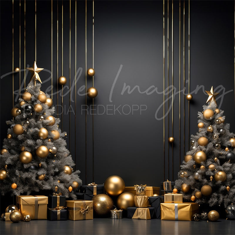 Kate Dark Christmas Tree and Wall Backdrop Designed by Lidia Redekopp - Kate Backdrop AU