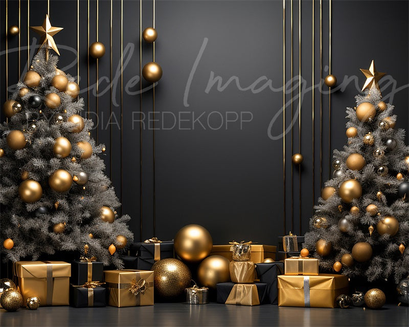 Kate Dark Christmas Tree and Wall Backdrop Designed by Lidia Redekopp - Kate Backdrop AU