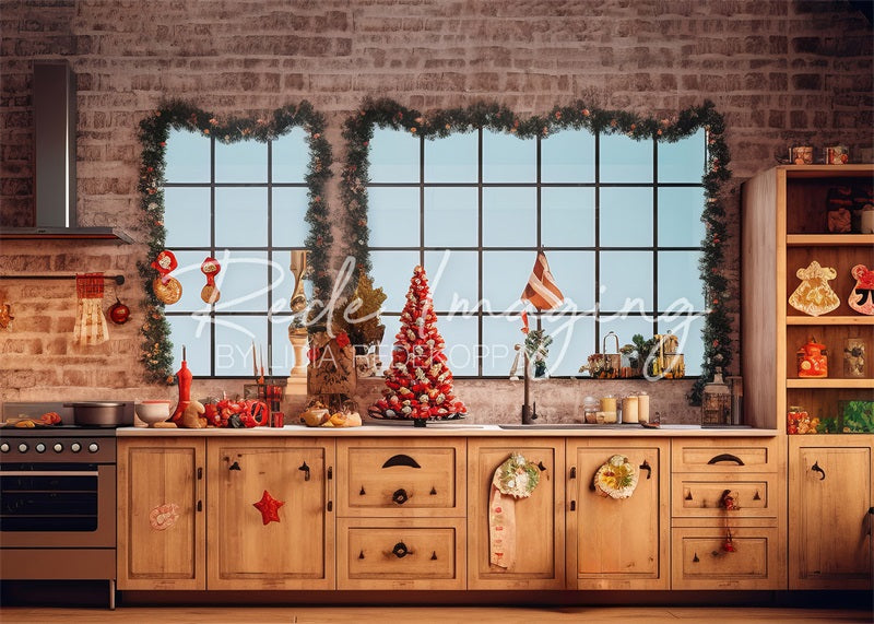 Kate Christmas Kitchen Backdrop Designed by Lidia Redekopp - Kate Backdrop AU