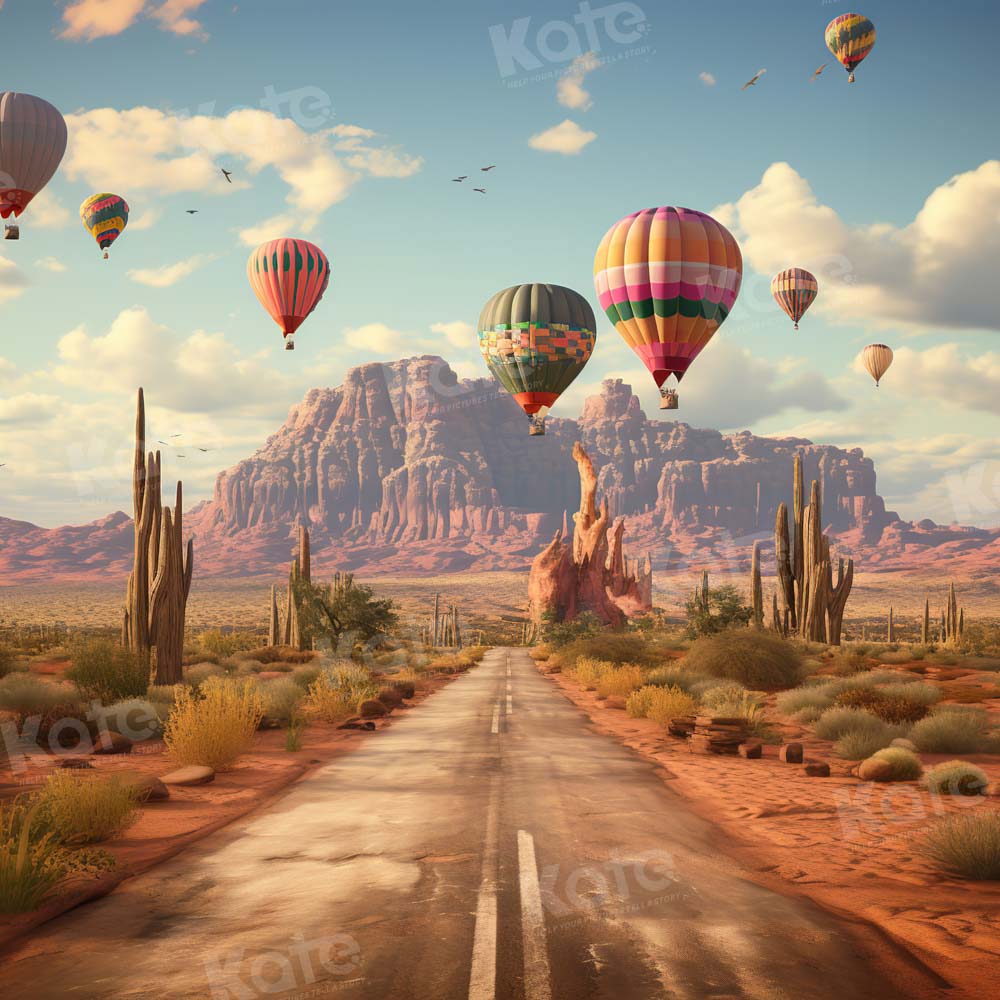 Kate Hot Air Balloon Backdrop Mountain Landscape Designed by Chain Photography
