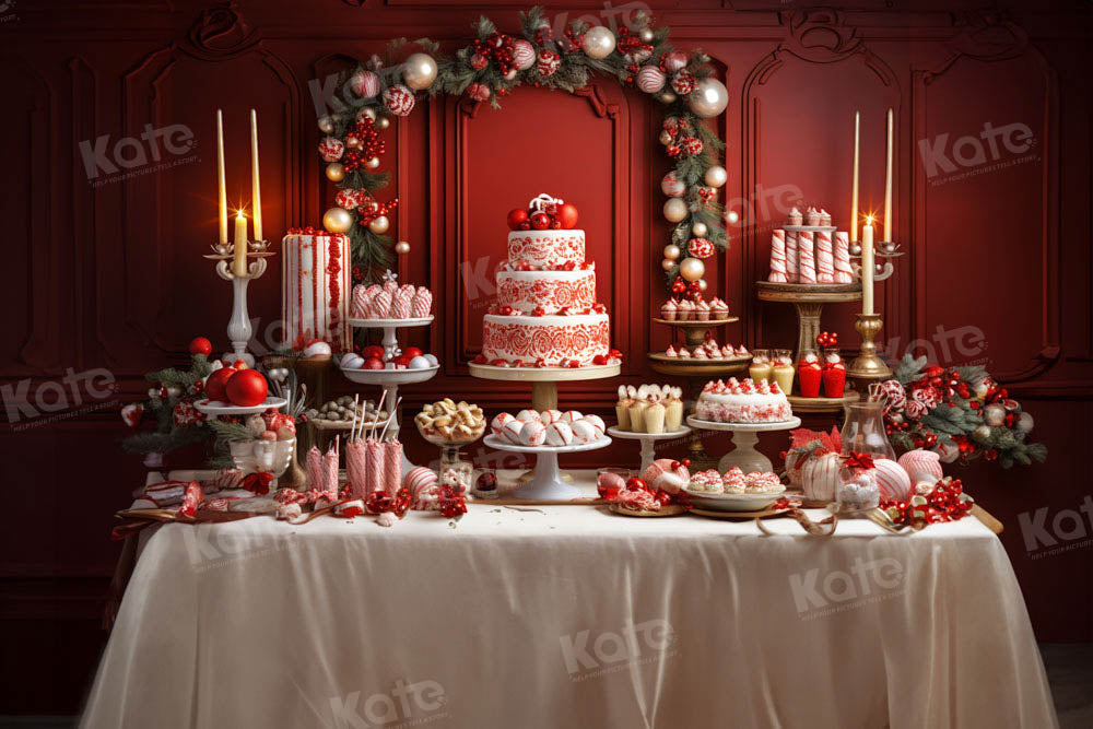 Kate Christmas Cake Party Backdrop Designed by Emetselch