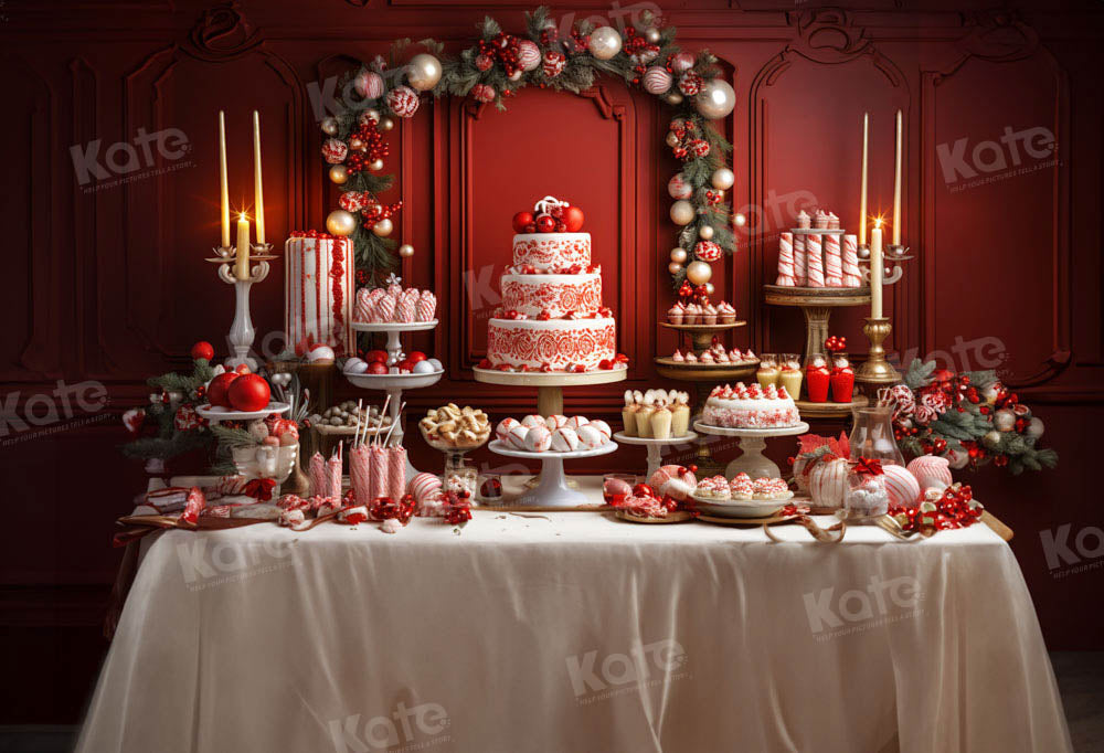 Kate Christmas Cake Party Backdrop Designed by Emetselch