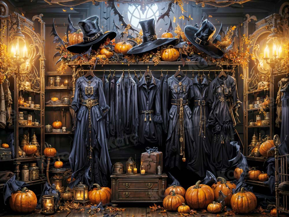 Kate Halloween Magic Pumpkin Cloakroom Backdrop Designed by Emetselch