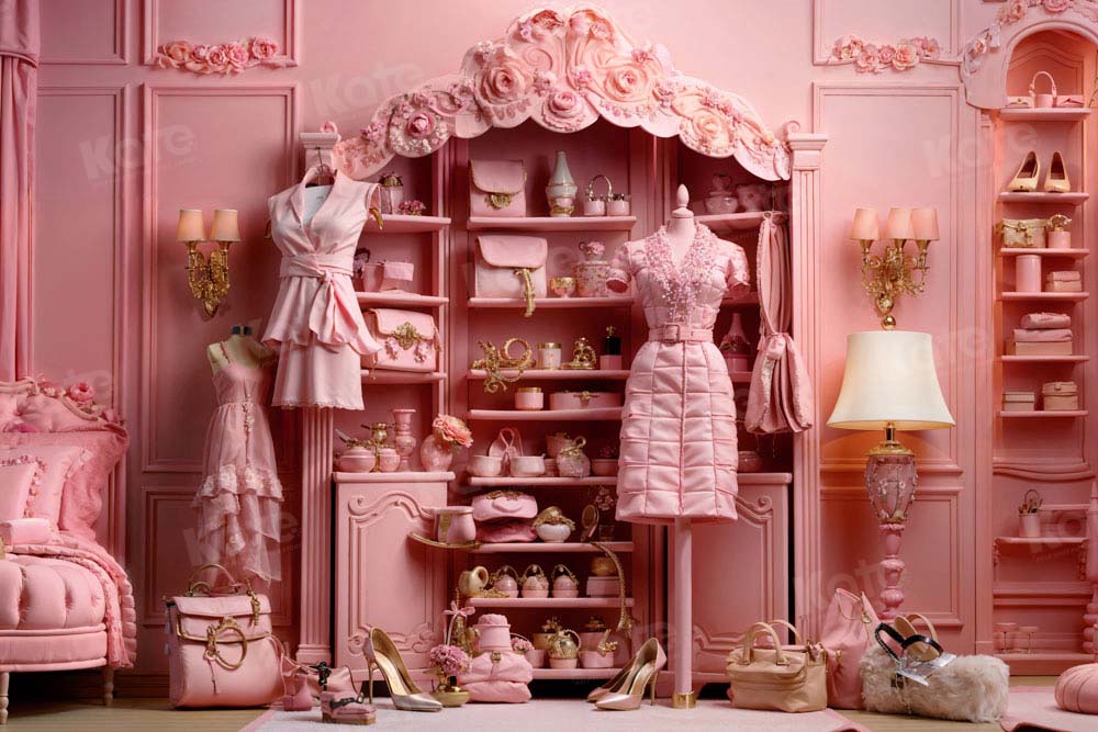 Kate Pink Cloakroom Backdrop Princess Room Designed by GQ - Kate Backdrop AU