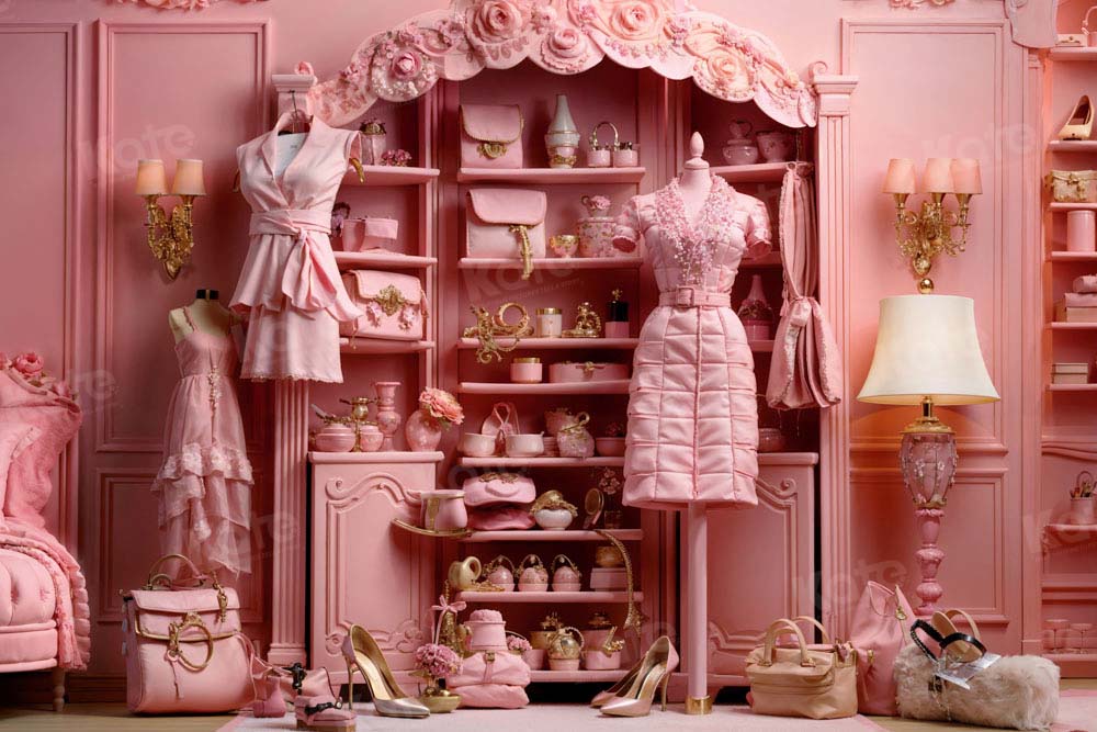 Kate Pink Cloakroom Backdrop Princess Room Designed by GQ - Kate Backdrop AU