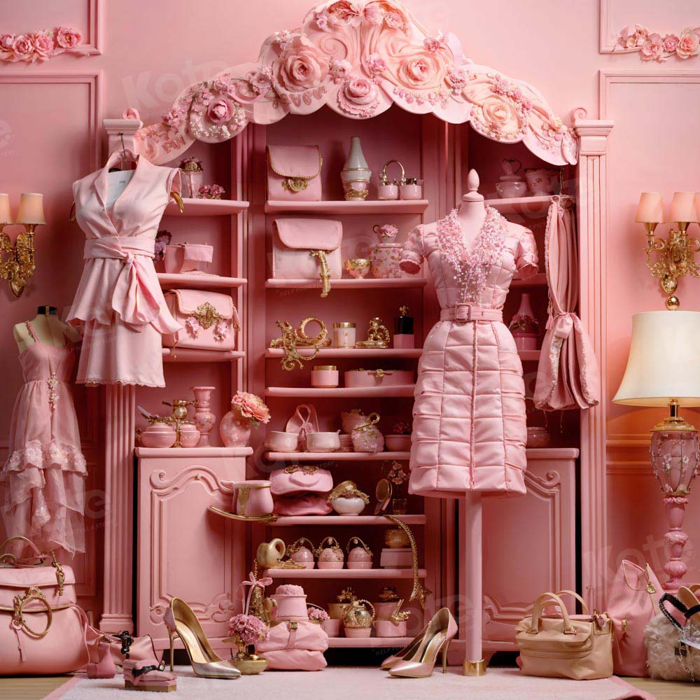 Kate Pink Cloakroom Backdrop Princess Room Designed by GQ - Kate Backdrop AU