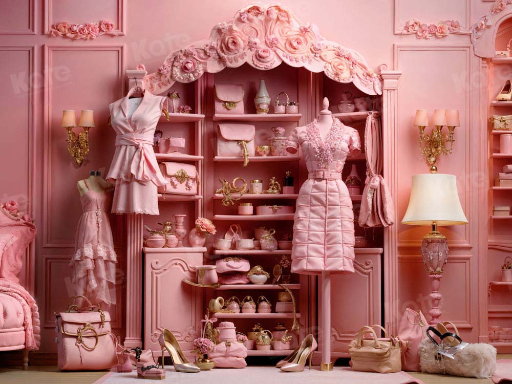 Kate Pink Cloakroom Backdrop Princess Room Designed by GQ - Kate Backdrop AU