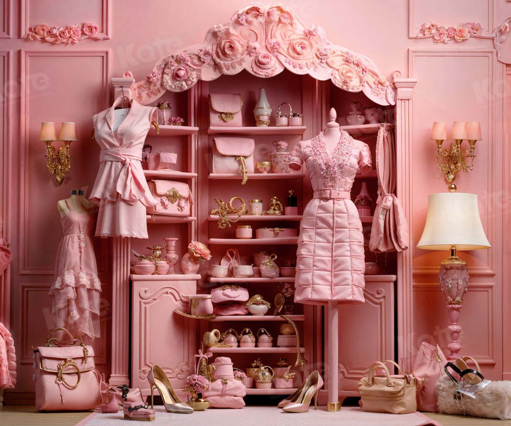 Kate Pink Cloakroom Backdrop Princess Room Designed by GQ - Kate Backdrop AU