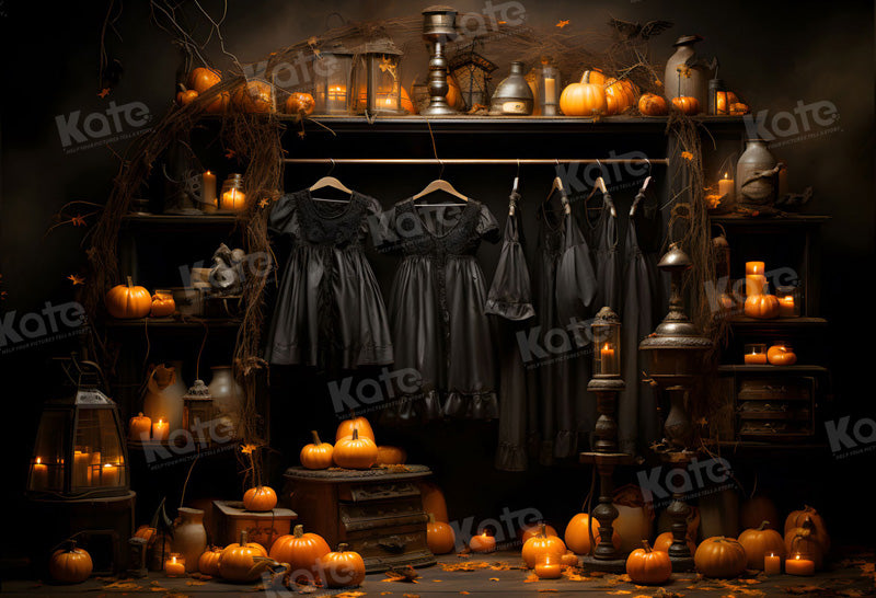 Kate Halloween Costume Pumpkin Backdrop for Photography - Kate Backdrop AU