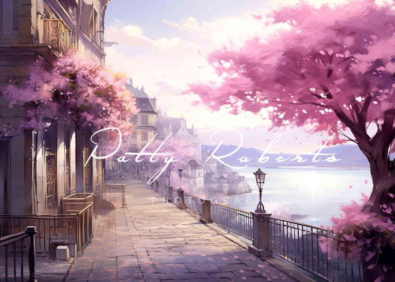 Kate Spring Blossoming Street Backdrop Designed by Patty Robertss - Kate Backdrop AU