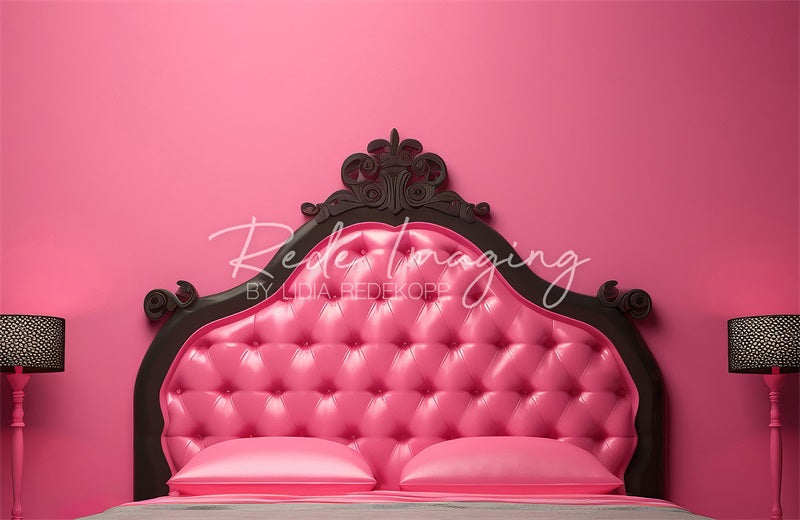 Kate Pink Black Headboard Backdrop Designed by Lidia Redekopp - Kate Backdrop AU