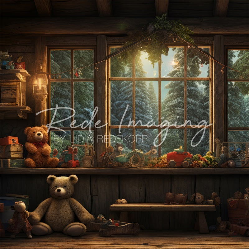 Kate Teddy Cabin Backdrop Designed by Lidia Redekopp