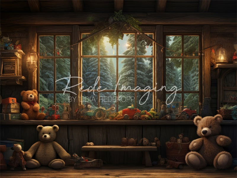 Kate Teddy Cabin Backdrop Designed by Lidia Redekopp