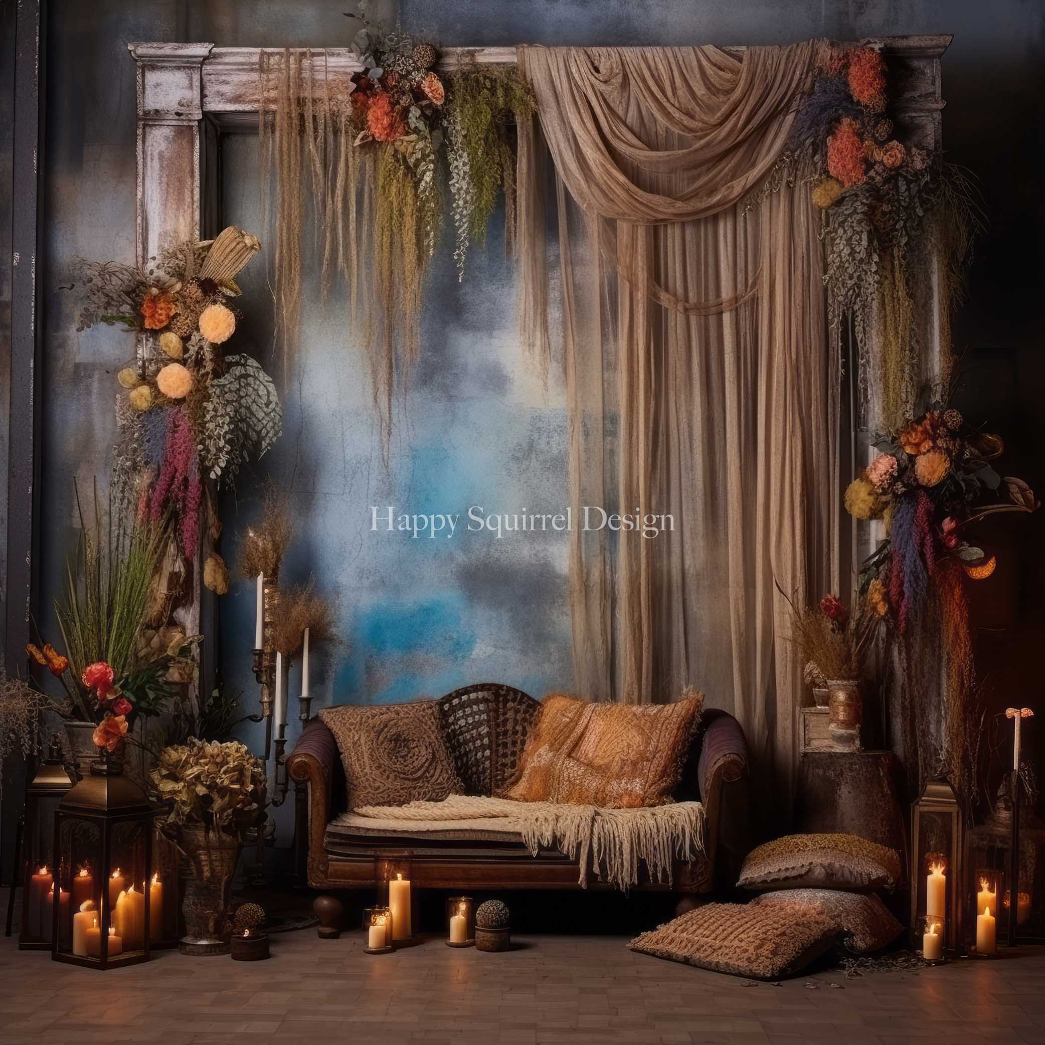 Kate Bohemian Room Backdrop Designed by Happy Squirrel Design - Kate Backdrop AU