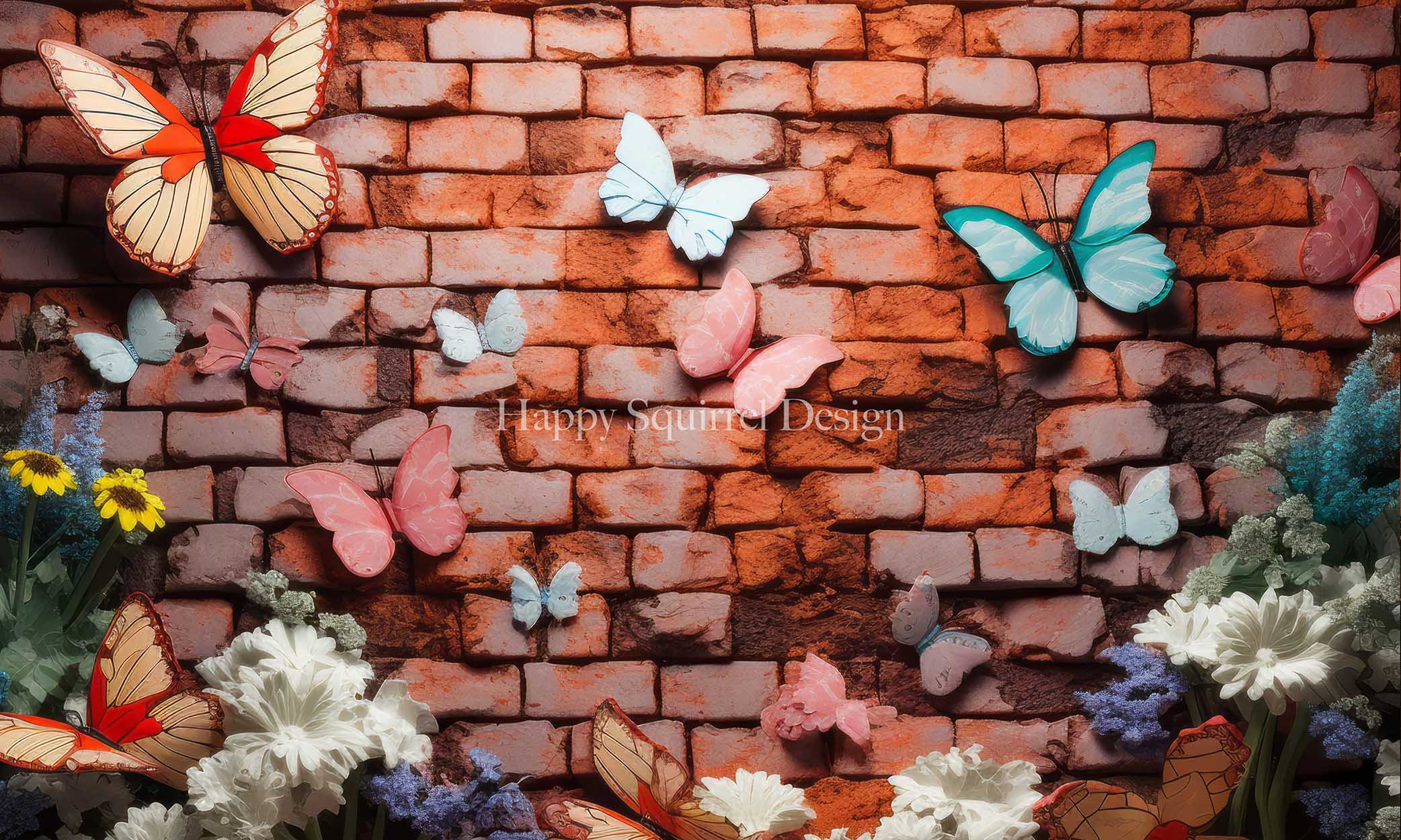 Kate Brick Garden Wall Backdrop Designed by Happy Squirrel Design - Kate Backdrop AU