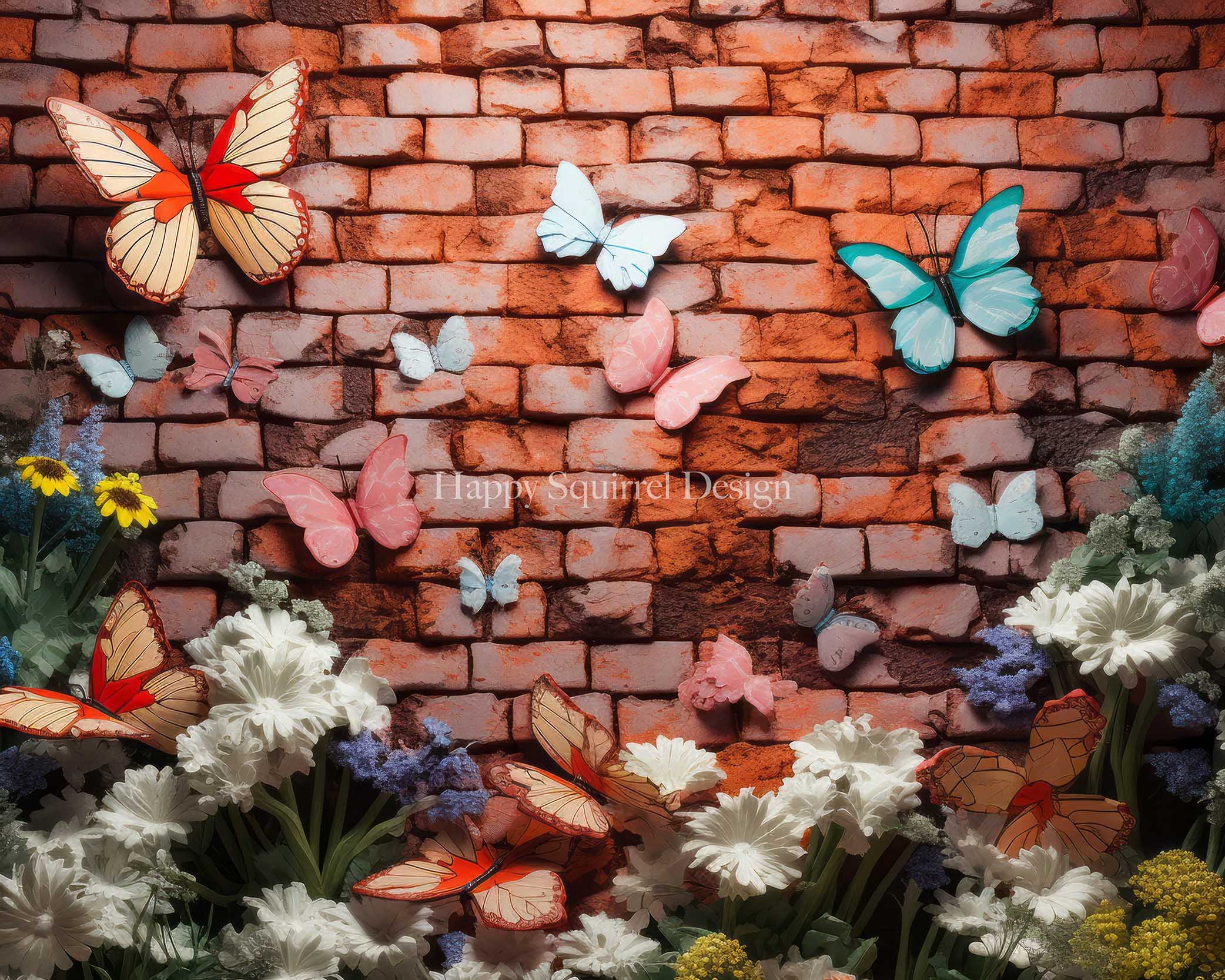 Kate Brick Garden Wall Backdrop Designed by Happy Squirrel Design - Kate Backdrop AU