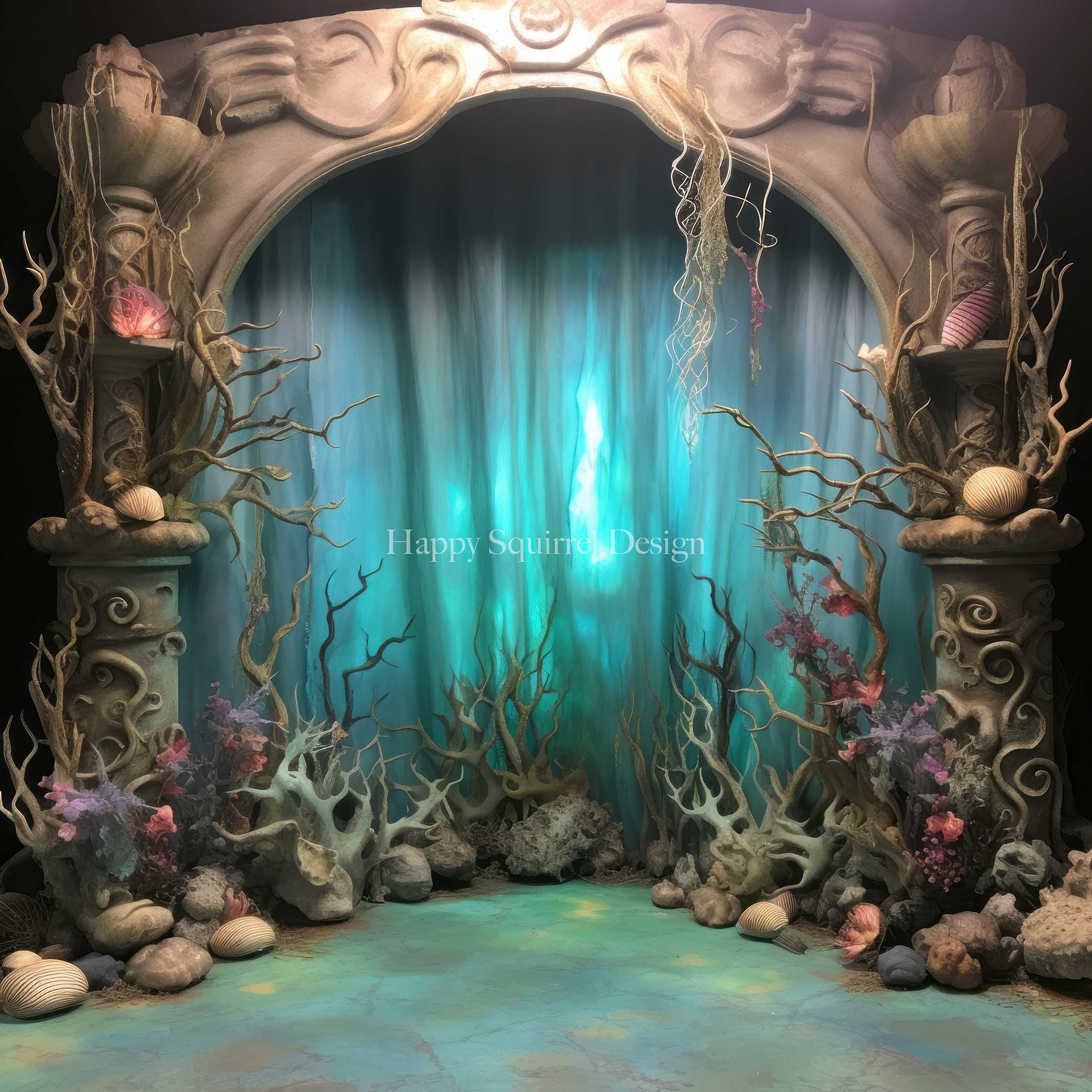 Kate Coral Pillars Backdrop Designed by Happy Squirrel Design - Kate Backdrop AU