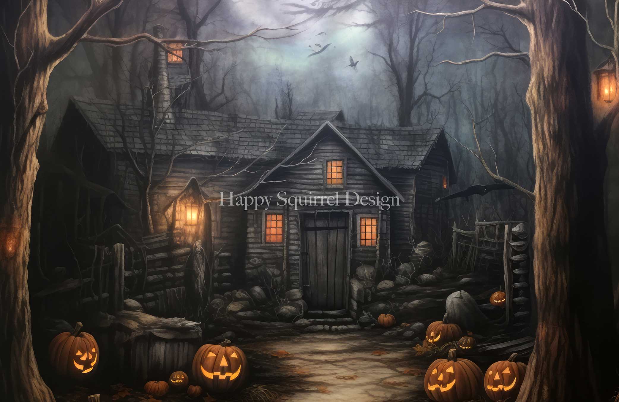 Kate House in the Woods Backdrop Designed by Happy Squirrel Design - Kate Backdrop AU