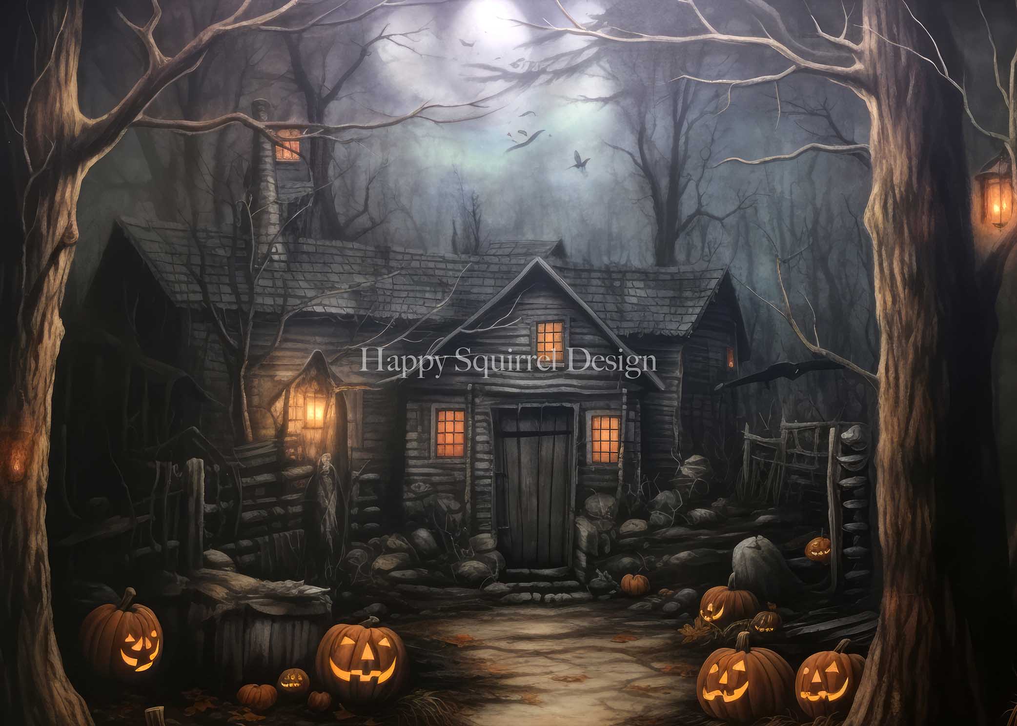 Kate House in the Woods Backdrop Designed by Happy Squirrel Design - Kate Backdrop AU