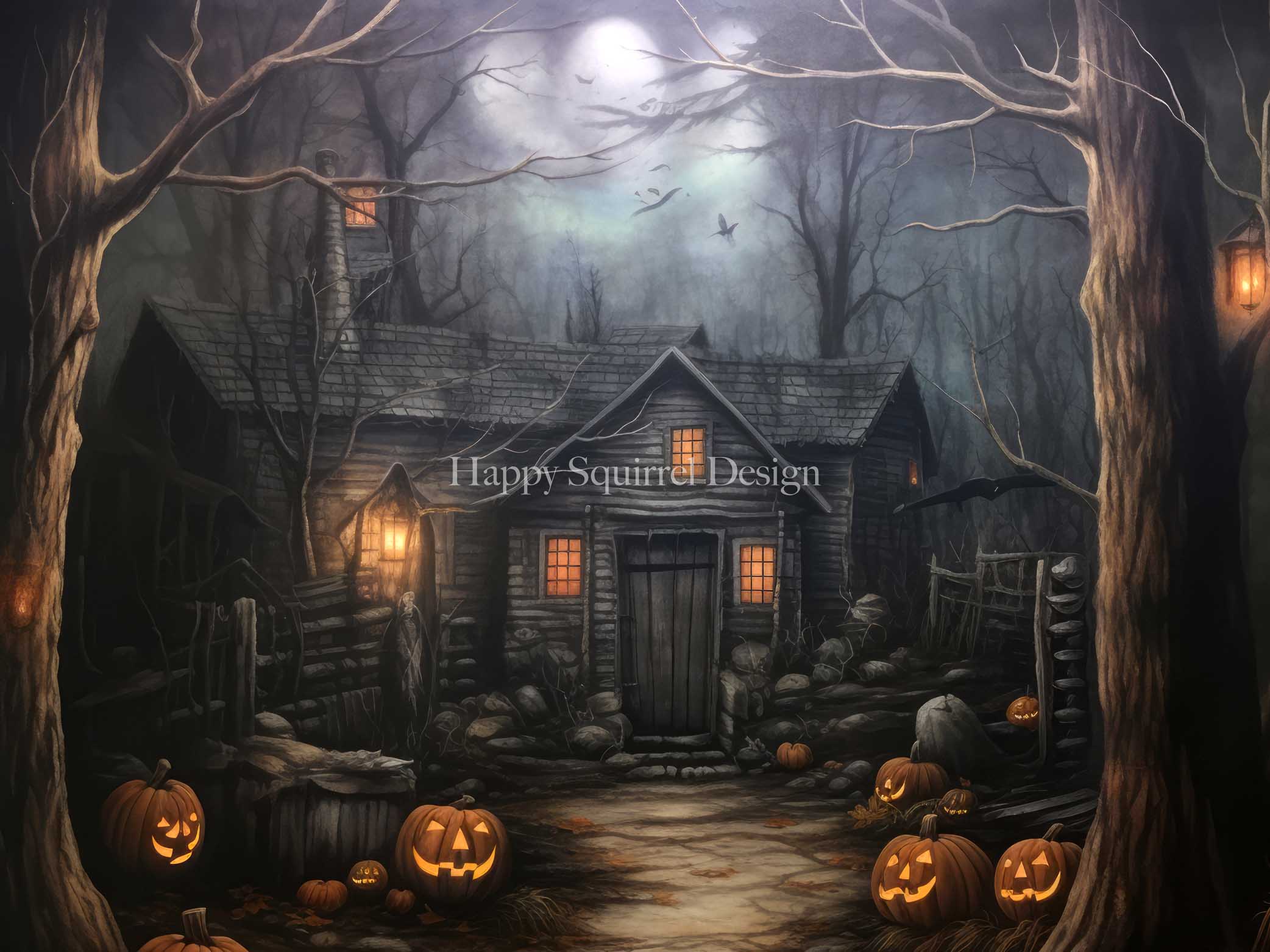 Kate House in the Woods Backdrop Designed by Happy Squirrel Design - Kate Backdrop AU