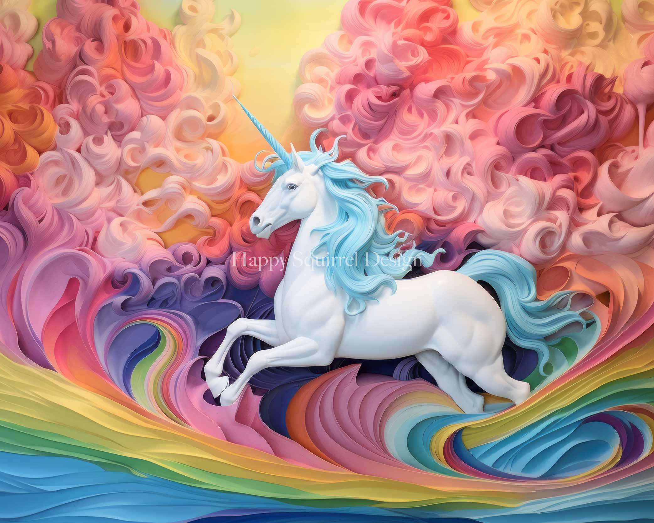 Kate Unicorn Waves Backdrop Designed by Happy Squirrel Design - Kate Backdrop AU