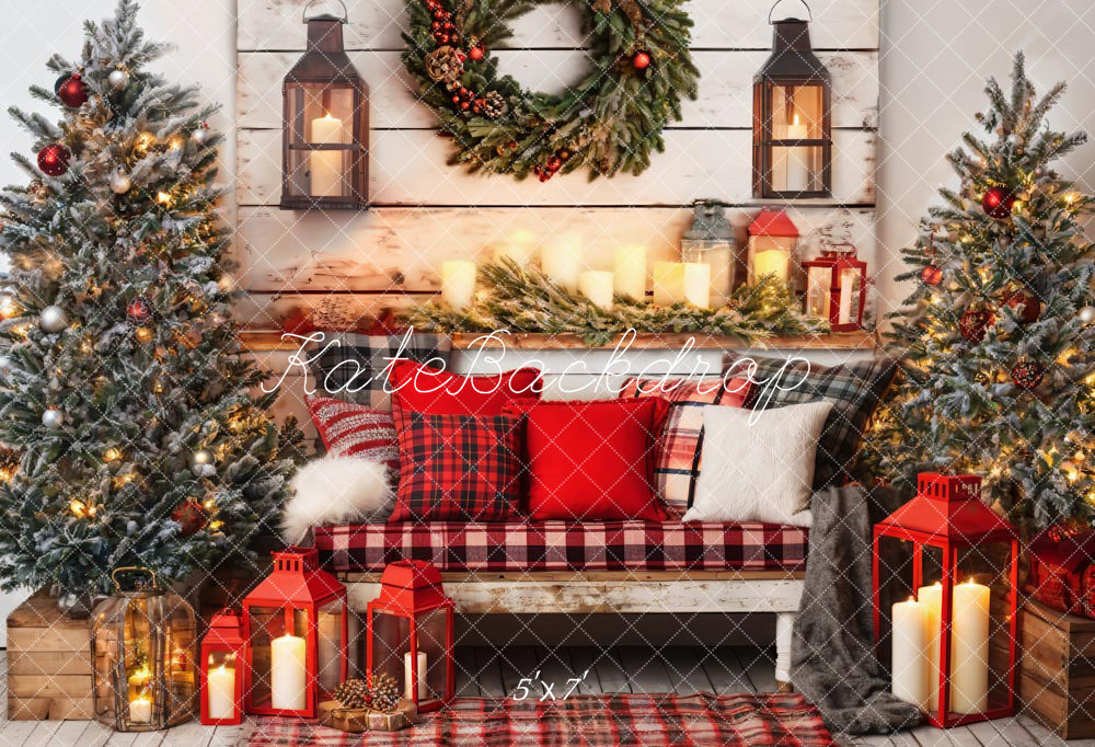 Kate Christmas Room Red Sofa Backdrop Designed by Emetselch