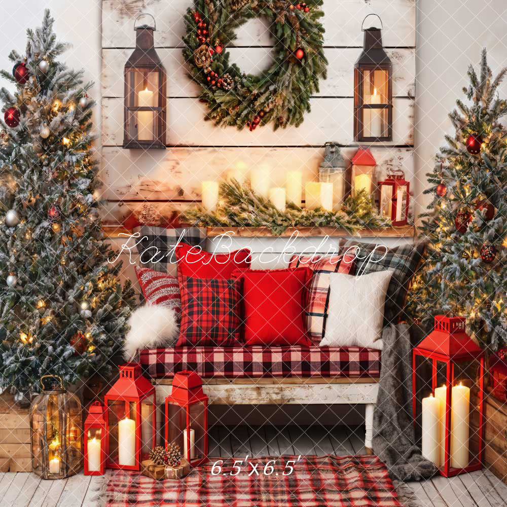 Kate Christmas Room Red Sofa Backdrop Designed by Emetselch - Kate Backdrop AU