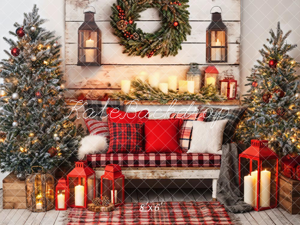 Kate Christmas Room Red Sofa Backdrop Designed by Emetselch