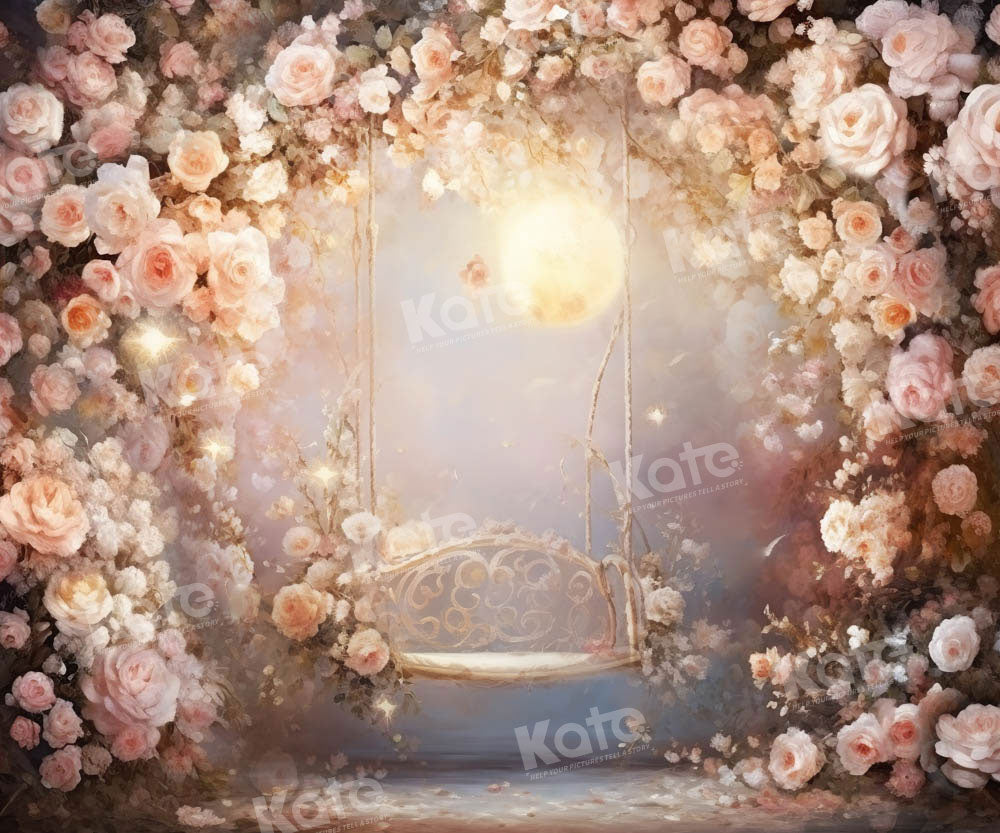 Kate Fine Art Pink Flower Swing Backdrop Designed by Chain Photography - Kate Backdrop AU
