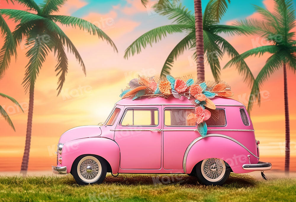 Kate Tropical Pink Car Backdrop Designed by Emetselch - Kate Backdrop AU