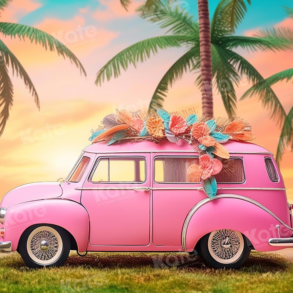 Kate Tropical Pink Car Backdrop Designed by Emetselch