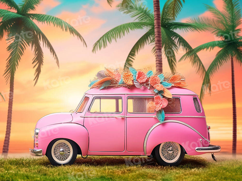 Kate Tropical Pink Car Backdrop Designed by Emetselch