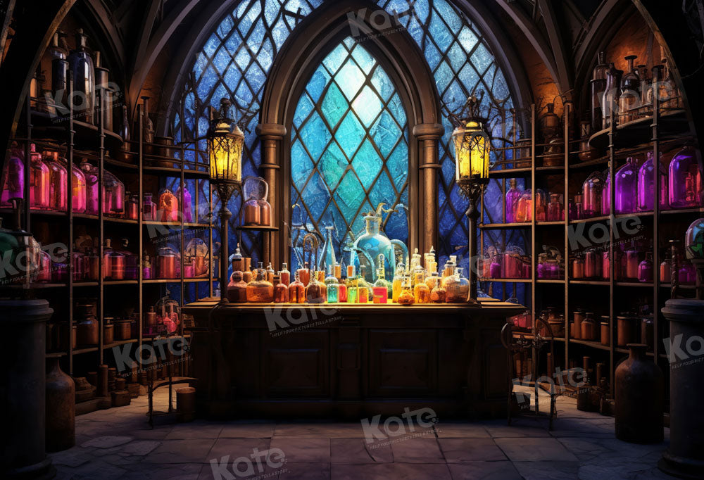 Kate Halloween Chemical Laboratory Building Backdrop Designed by Emetselch