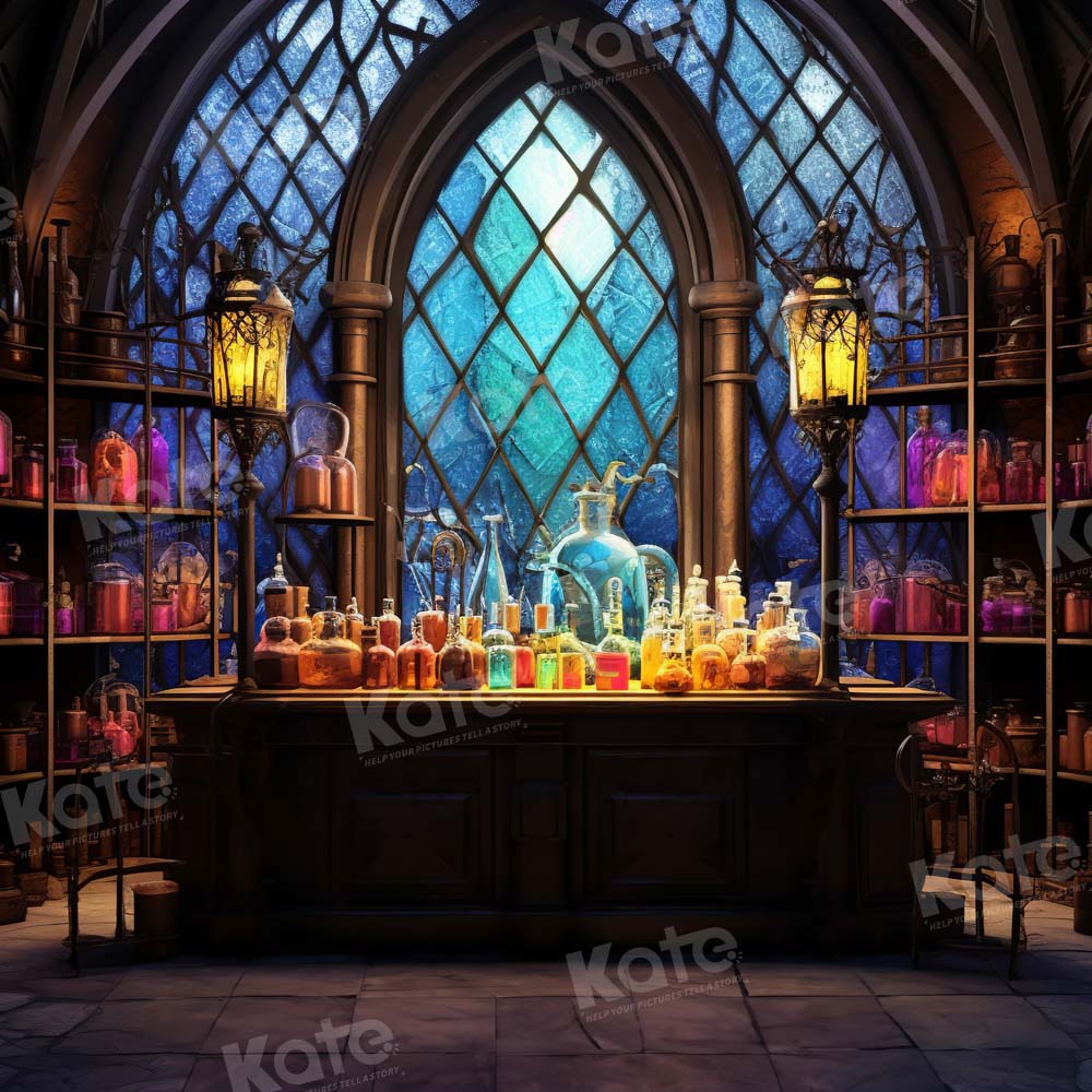 Kate Halloween Chemical Laboratory Building Backdrop Designed by Emetselch